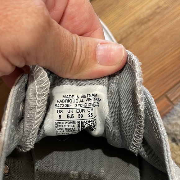 Converse sneakers.  Light gray in color. - Picture 5 of 5